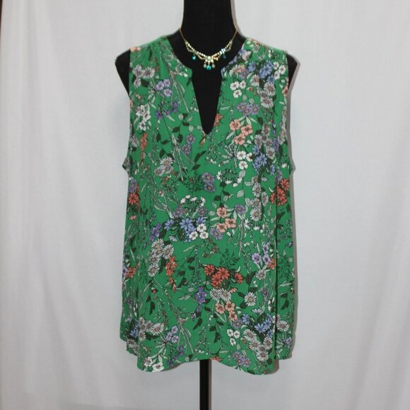 Dalia Green Floral Sleeveless Top - Picture 4 of 13